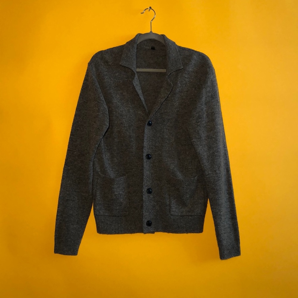 MUJI Men’s wool shawl collar cardigan sweater